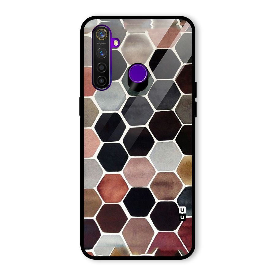 Elite Pastel Hexagons Glass Back Case for Realme 5 Pro