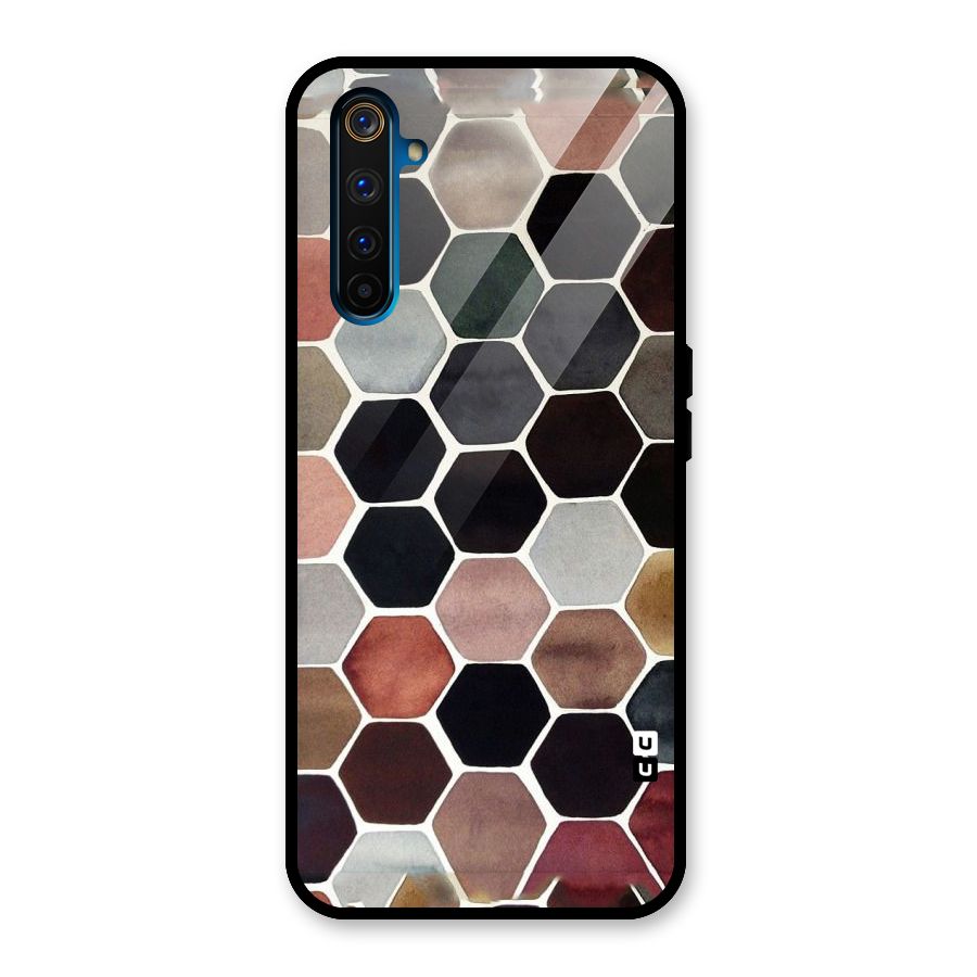 Elite Pastel Hexagons Glass Back Case for Realme 6 Pro