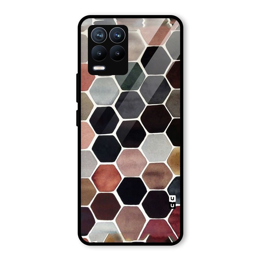 Elite Pastel Hexagons Glass Back Case for Realme 8 Pro