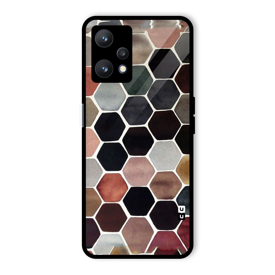 Elite Pastel Hexagons Glass Back Case for Realme 9 Pro 5G