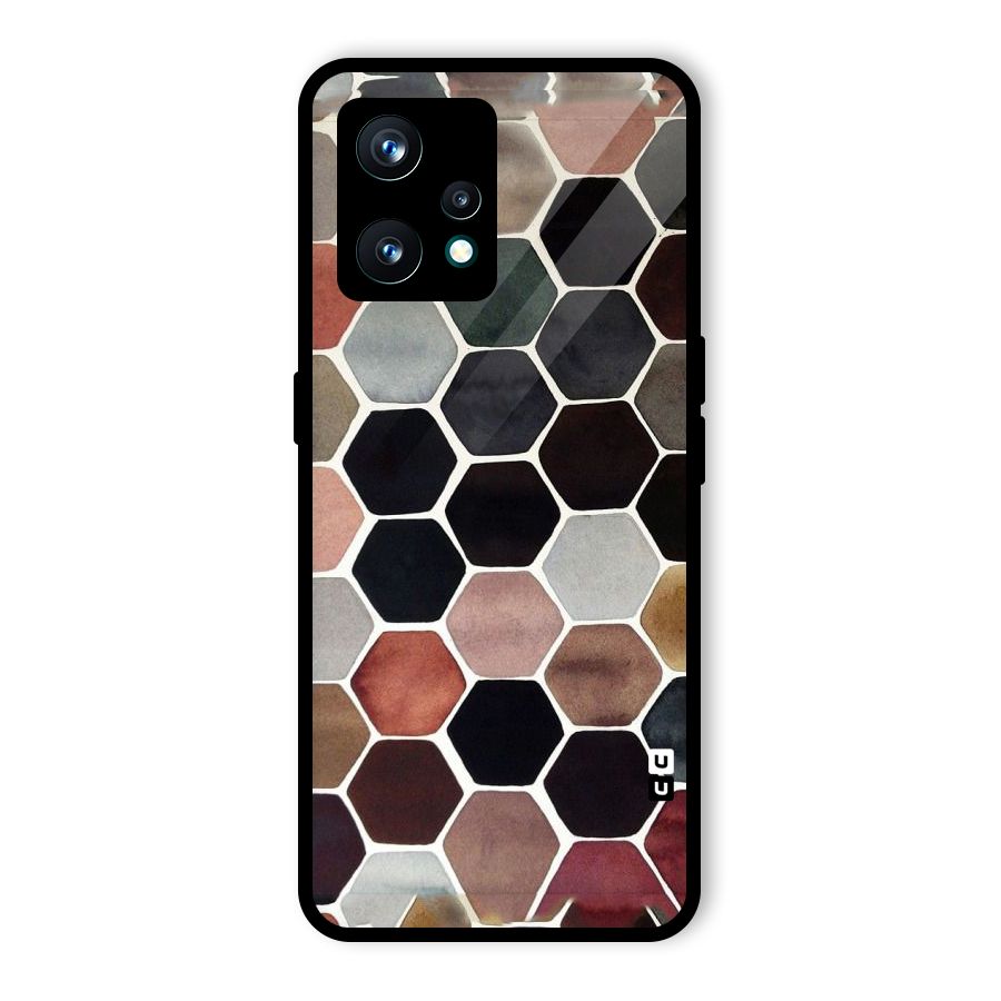 Elite Pastel Hexagons Glass Back Case for Realme 9 Pro Plus 5G