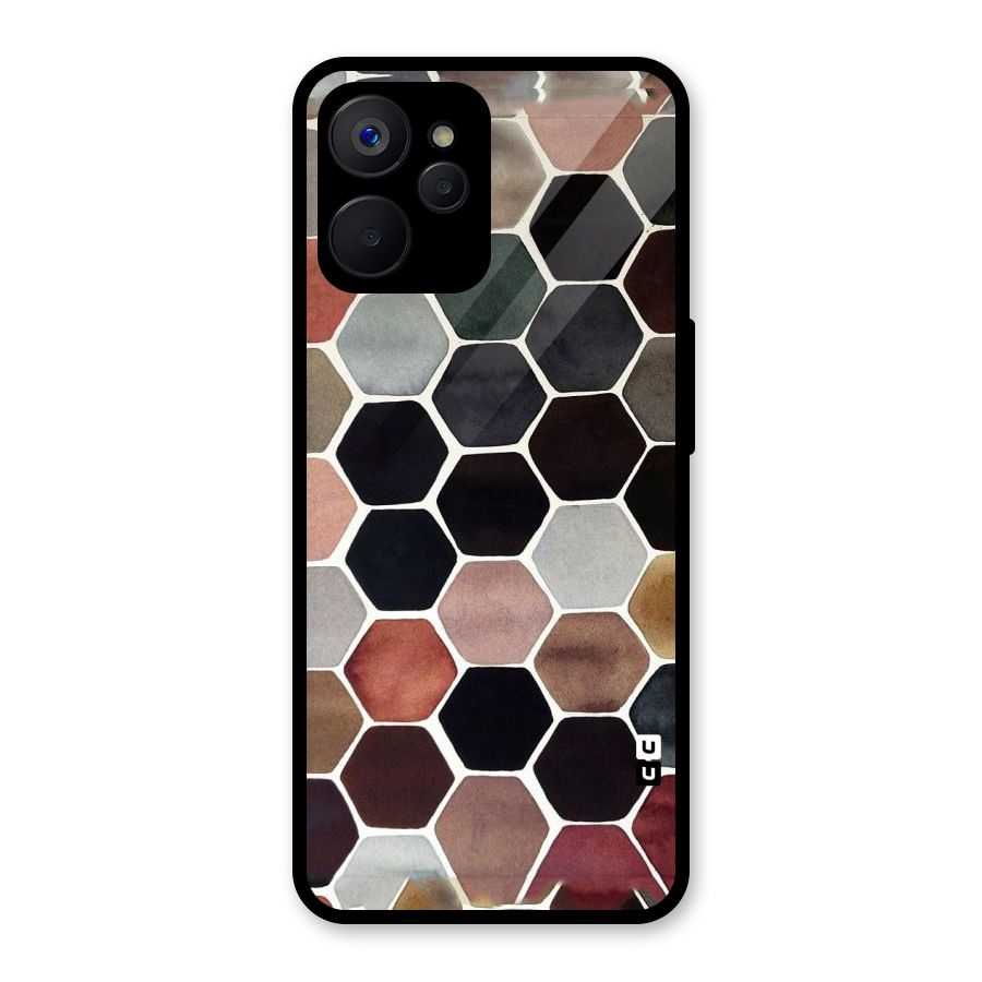 Elite Pastel Hexagons Glass Back Case for Realme 9i 5G