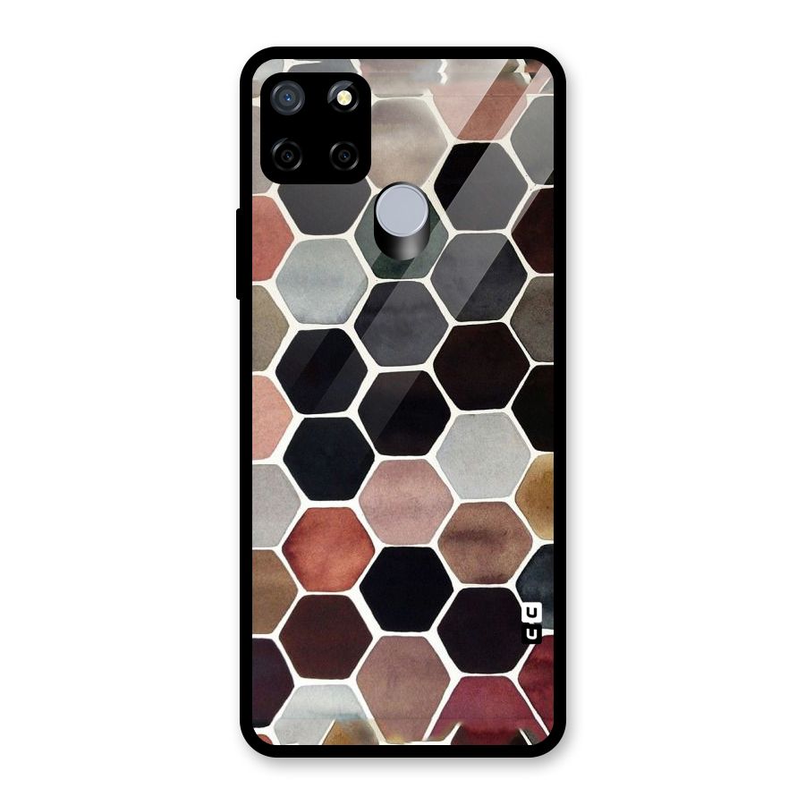 Elite Pastel Hexagons Glass Back Case for Realme C12