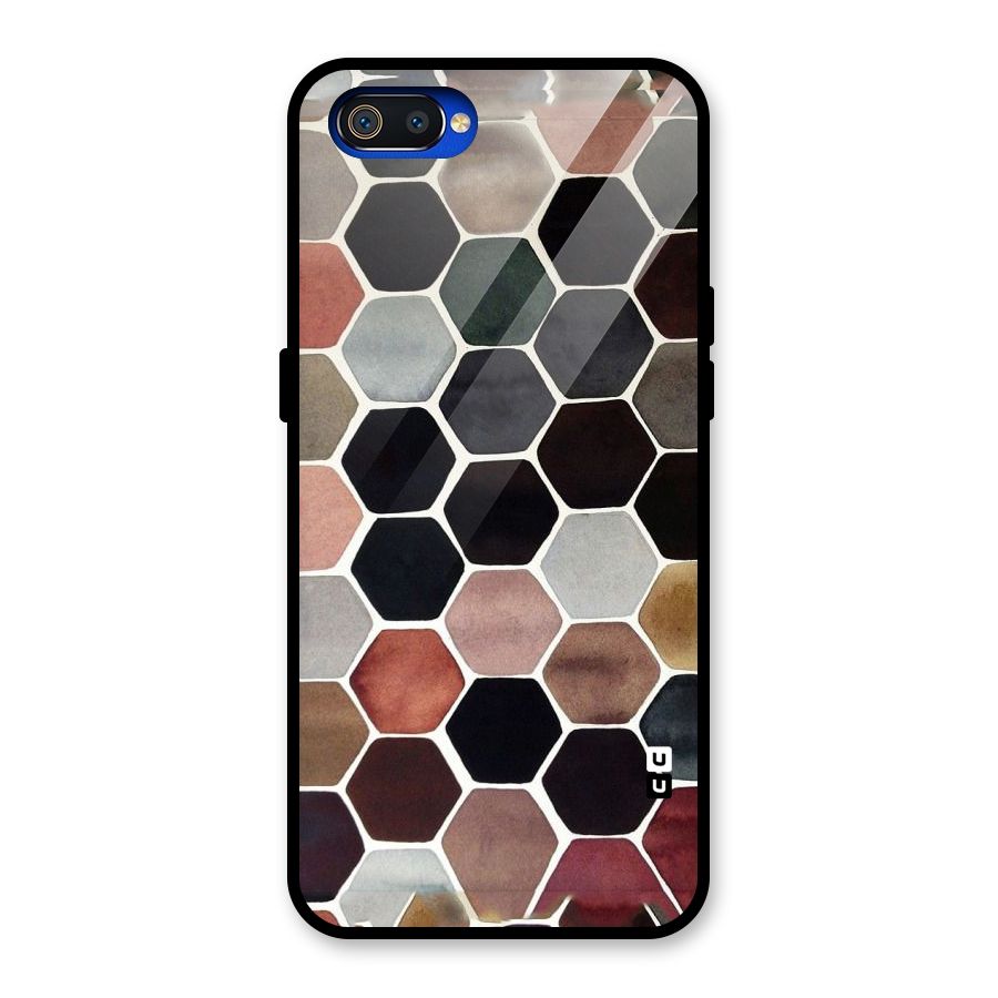Elite Pastel Hexagons Glass Back Case for Realme C2