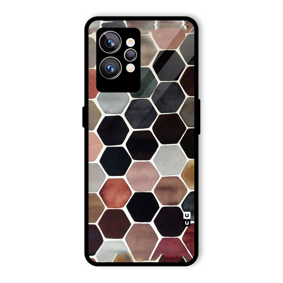 Elite Pastel Hexagons Glass Back Case for Realme GT2 Pro