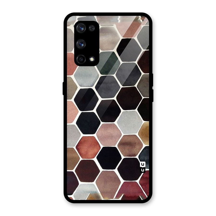 Elite Pastel Hexagons Glass Back Case for Realme X7 Pro