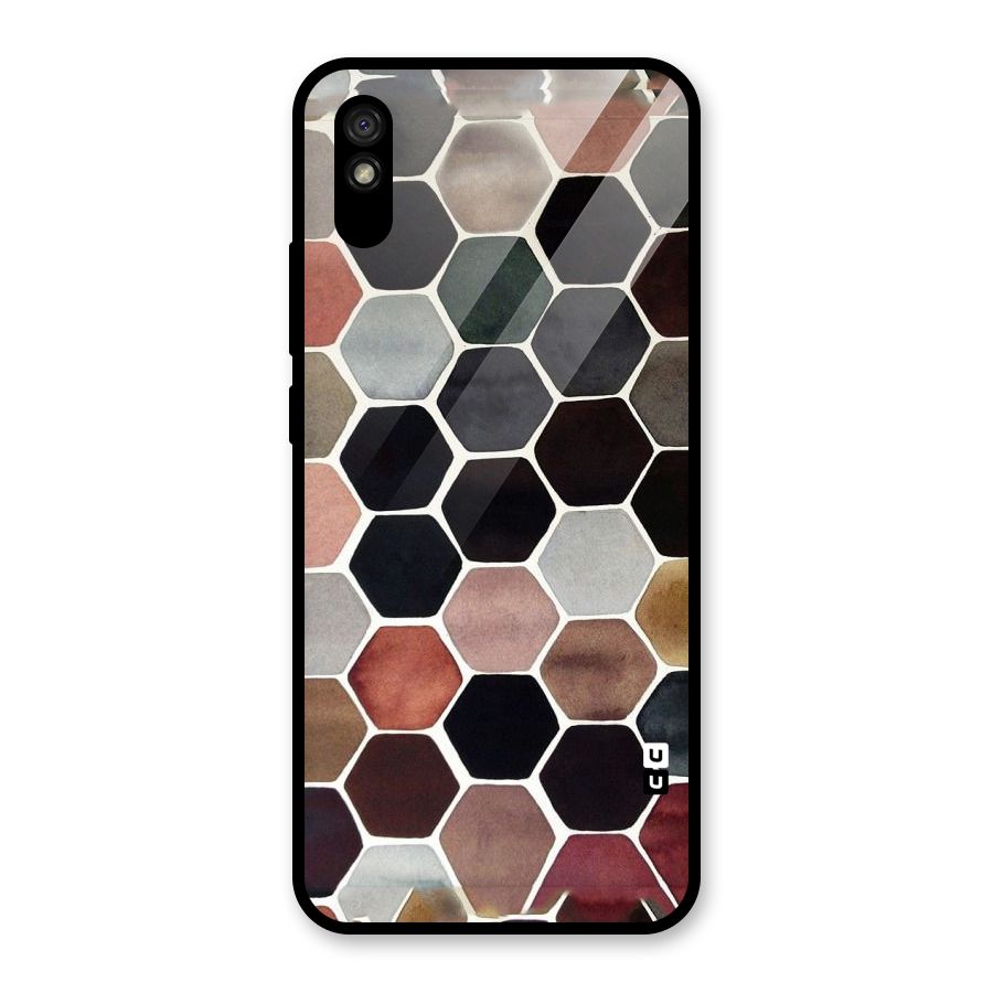 Elite Pastel Hexagons Glass Back Case for Redmi 9i