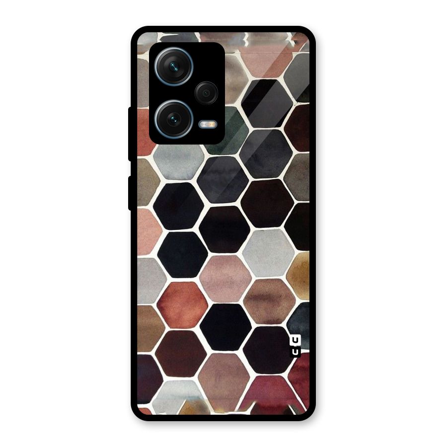 Elite Pastel Hexagons Glass Back Case for Redmi Note 12 Pro Plus 5G