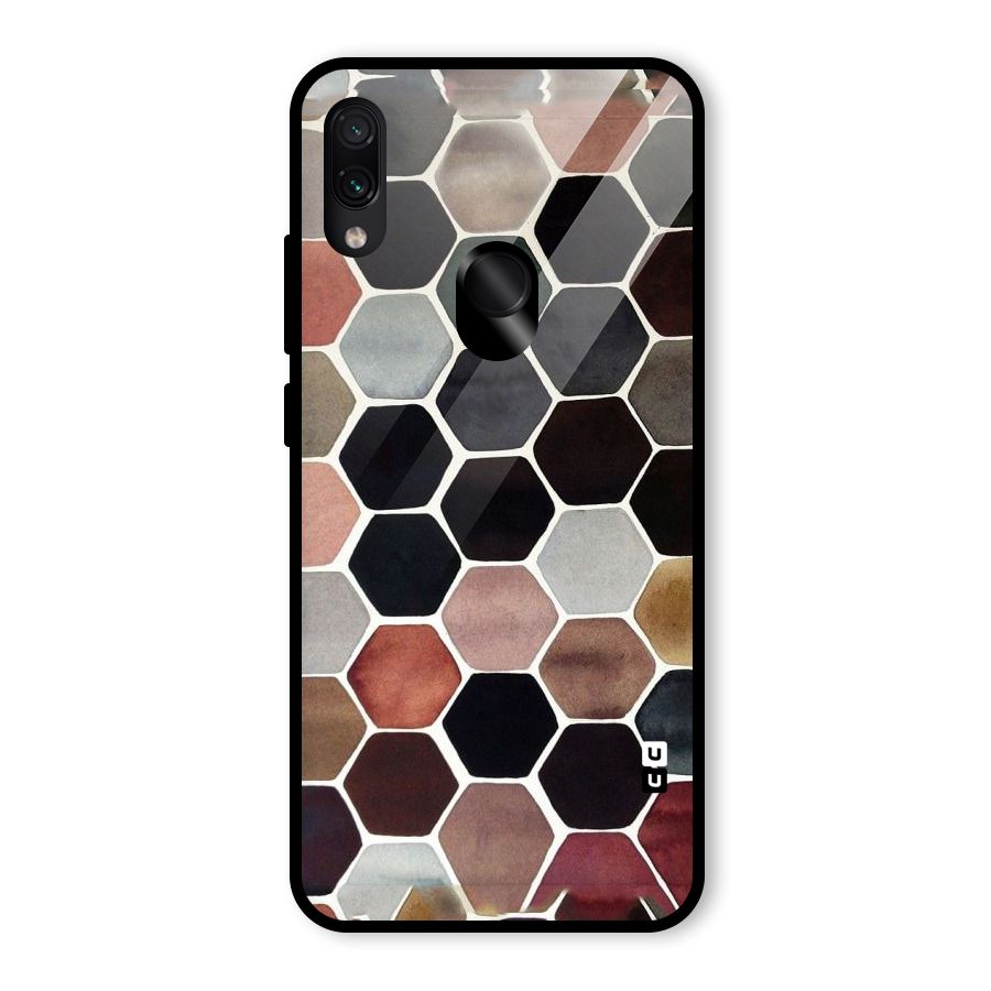 Elite Pastel Hexagons Glass Back Case for Redmi Note 7