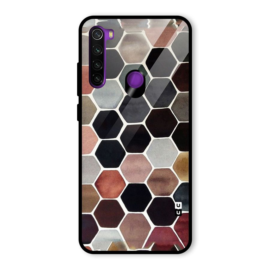 Elite Pastel Hexagons Glass Back Case for Redmi Note 8