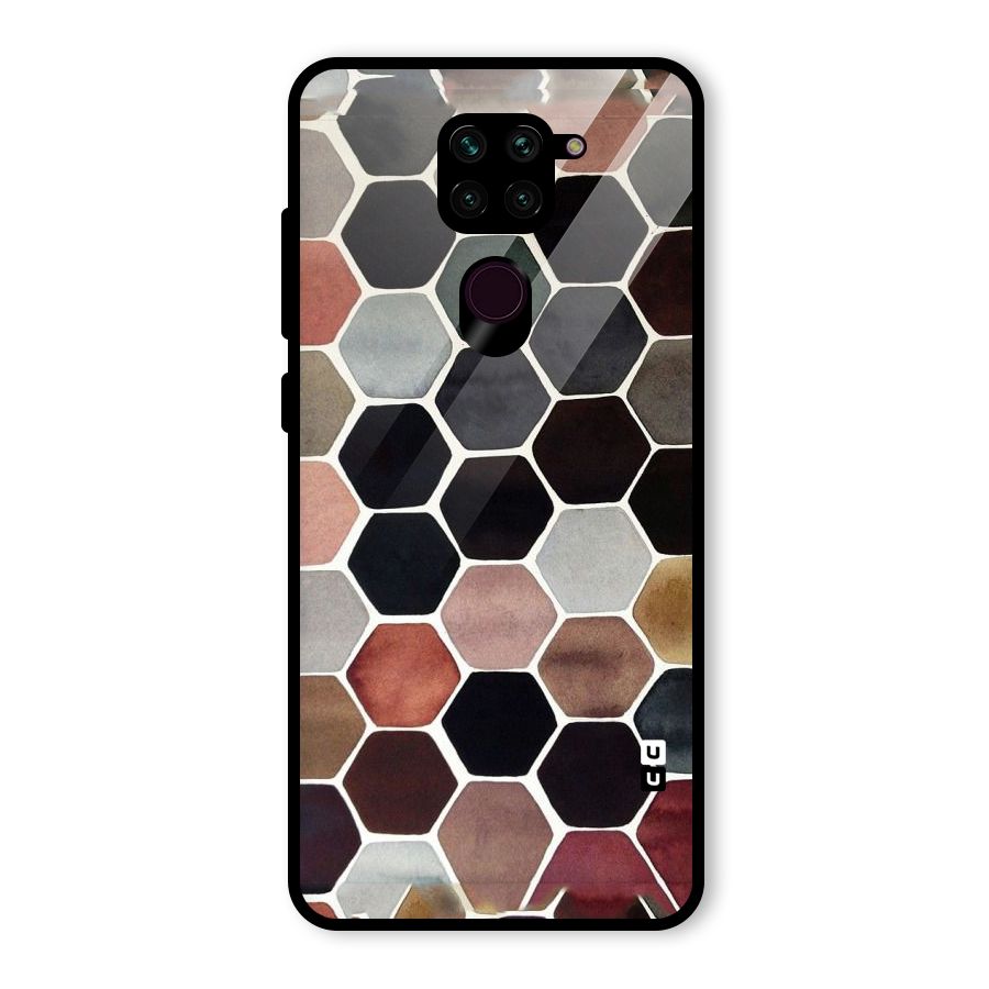 Elite Pastel Hexagons Glass Back Case for Redmi Note 9