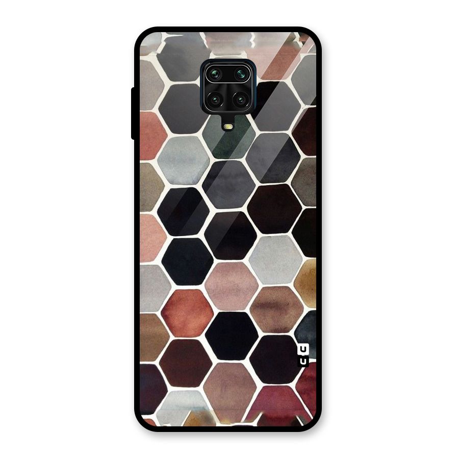 Elite Pastel Hexagons Glass Back Case for Redmi Note 9 Pro Max