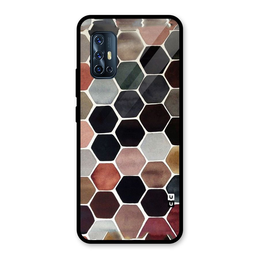 Elite Pastel Hexagons Glass Back Case for Vivo V17