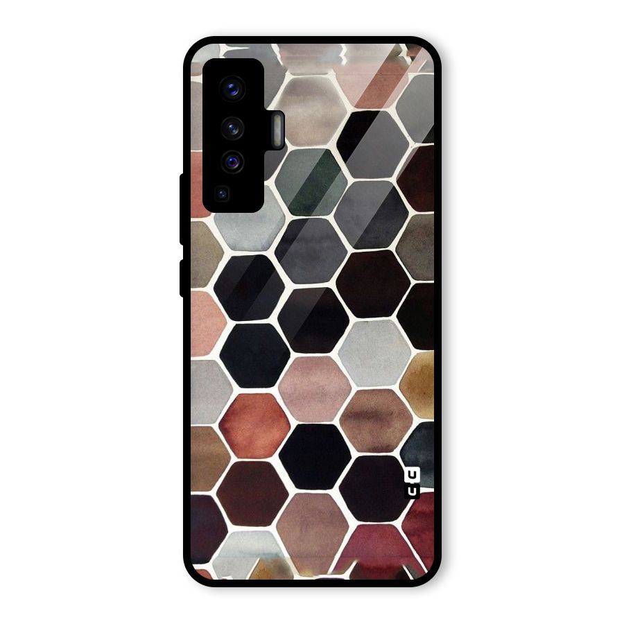 Elite Pastel Hexagons Glass Back Case for Vivo X50