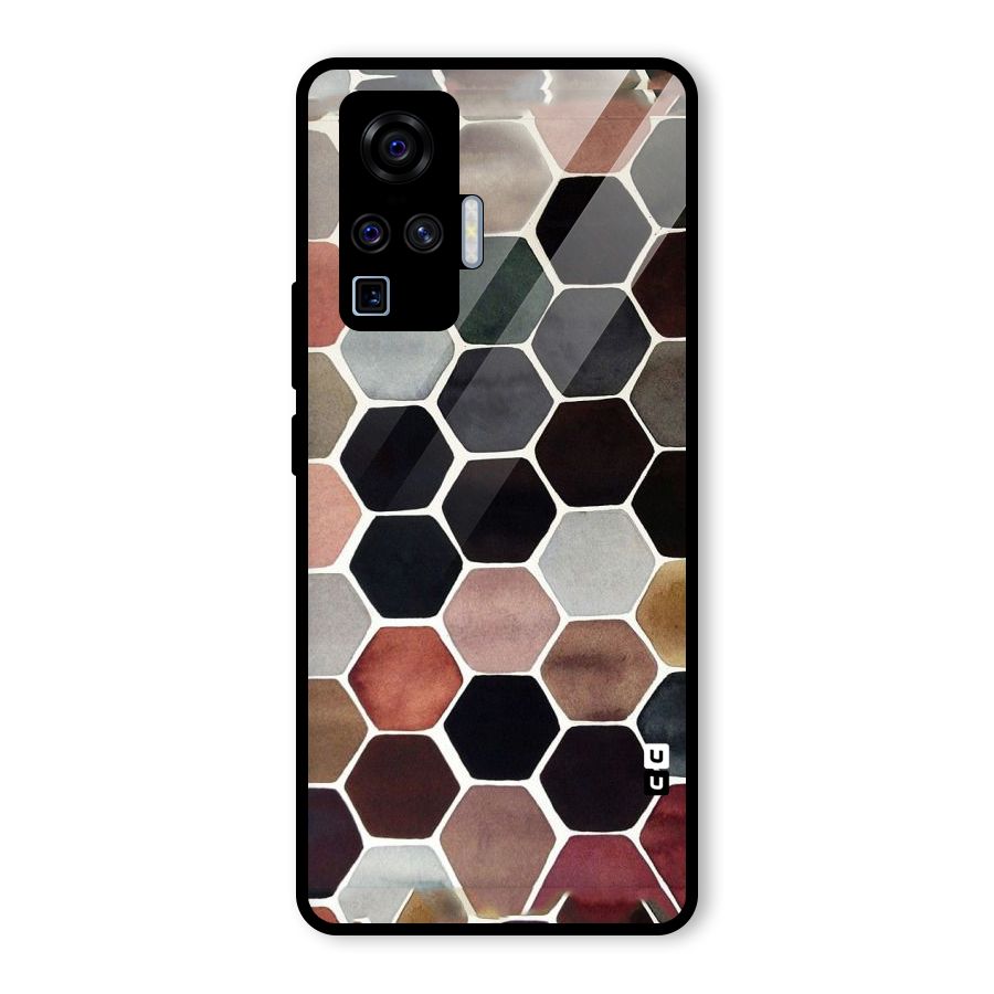Elite Pastel Hexagons Glass Back Case for Vivo X50 Pro