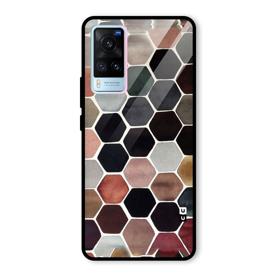 Elite Pastel Hexagons Glass Back Case for Vivo X60