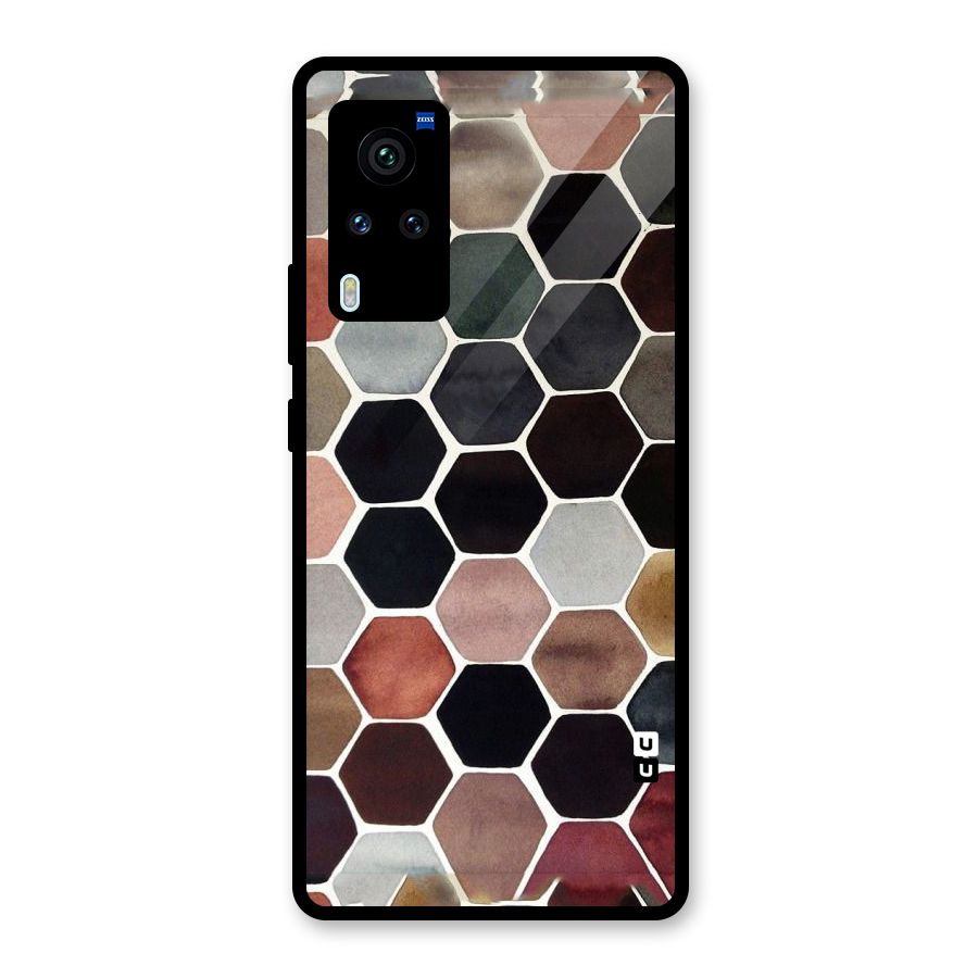 Elite Pastel Hexagons Glass Back Case for Vivo X60 Pro