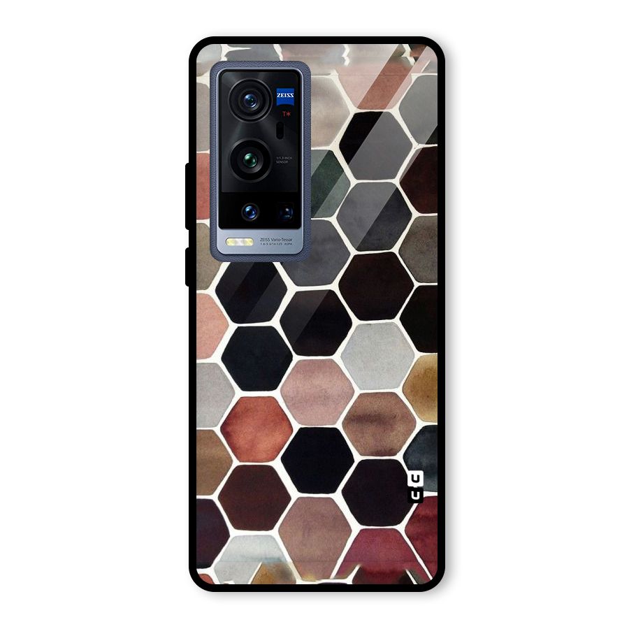 Elite Pastel Hexagons Glass Back Case for Vivo X60 Pro Plus