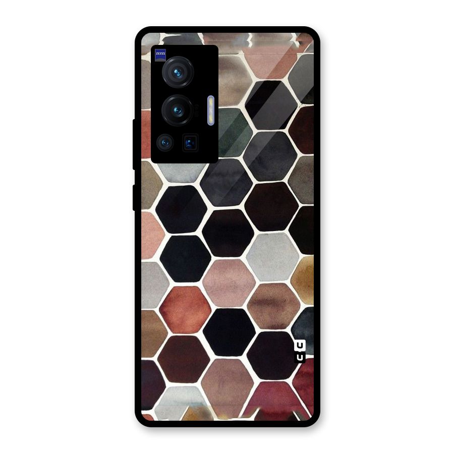 Elite Pastel Hexagons Glass Back Case for Vivo X70 Pro