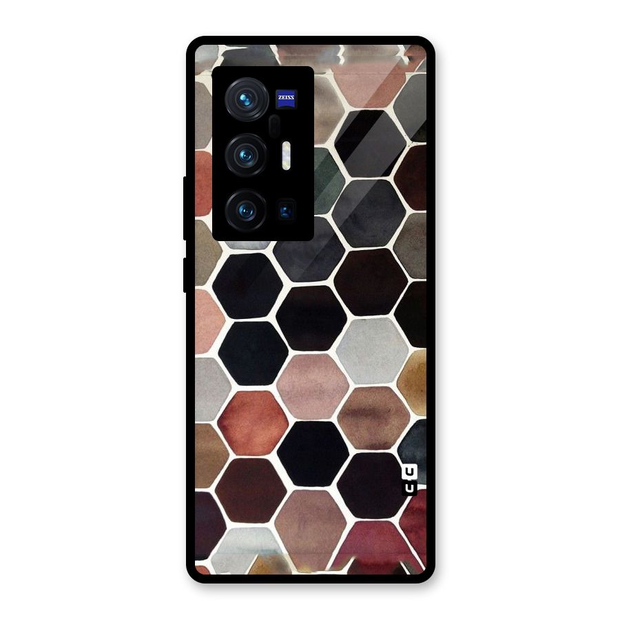 Elite Pastel Hexagons Glass Back Case for Vivo X70 Pro Plus