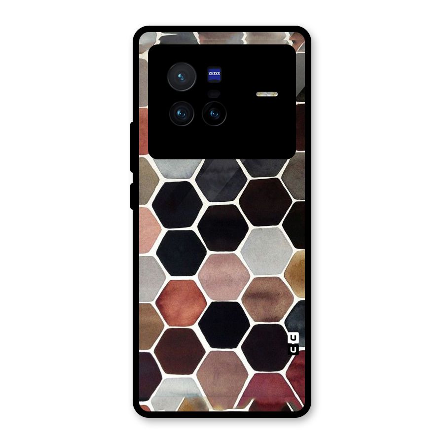Elite Pastel Hexagons Glass Back Case for Vivo X80