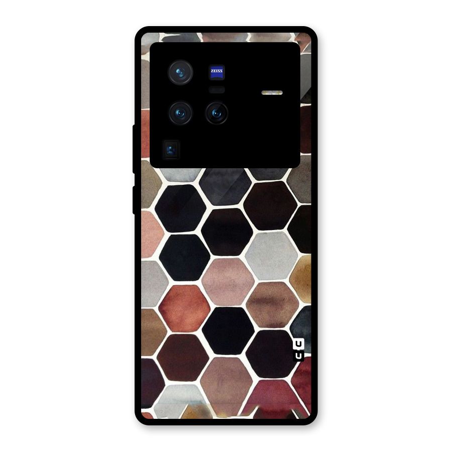 Elite Pastel Hexagons Glass Back Case for Vivo X80 Pro