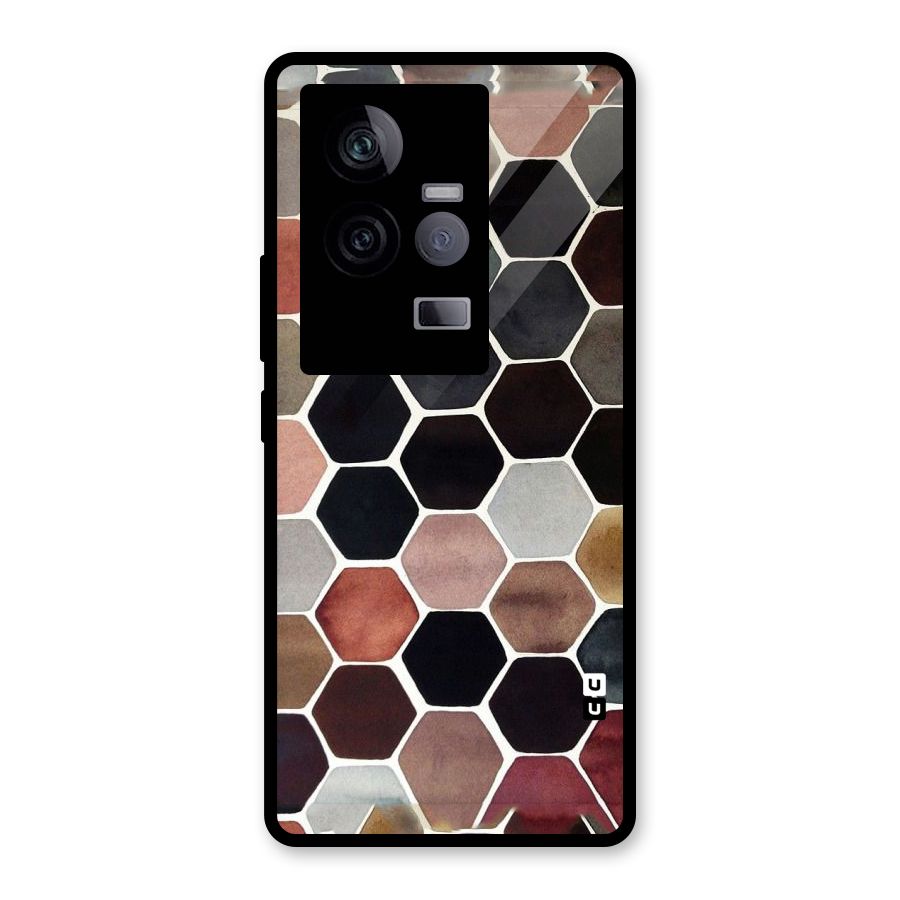 Elite Pastel Hexagons Glass Back Case for Vivo iQOO 11 5G