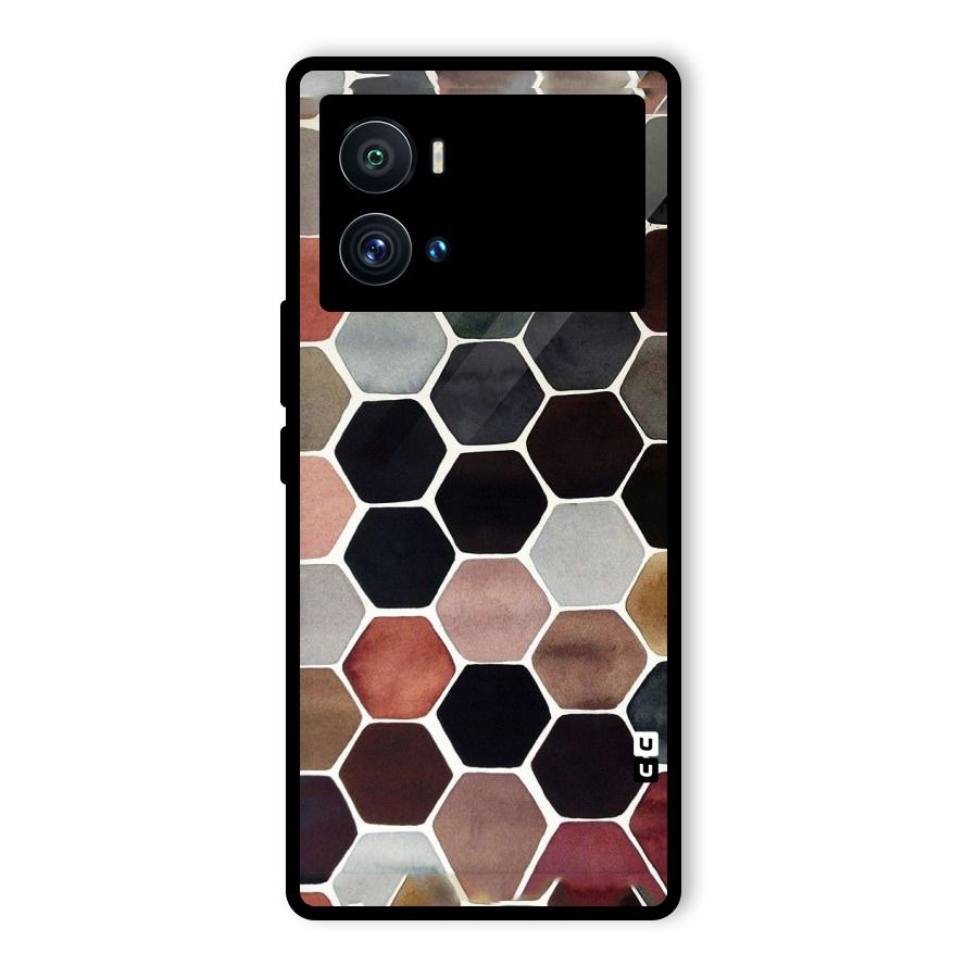 Elite Pastel Hexagons Glass Back Case for Vivo iQOO 9 Pro