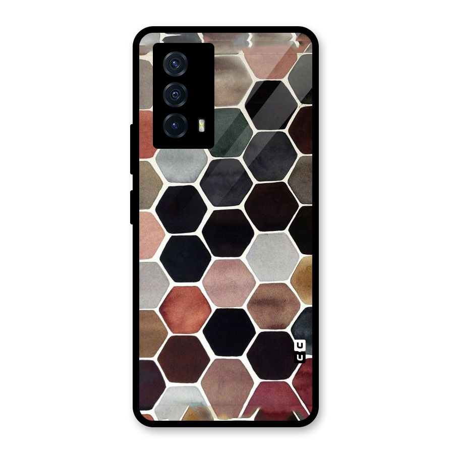Elite Pastel Hexagons Glass Back Case for Vivo iQOO Z5
