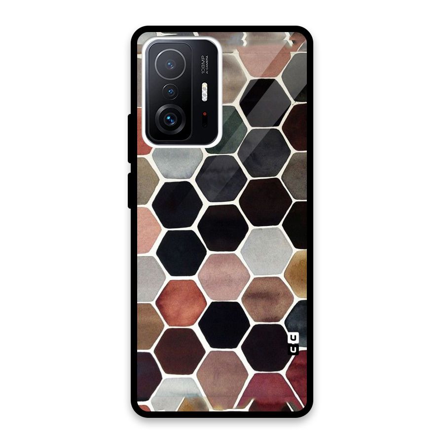 Elite Pastel Hexagons Glass Back Case for Xiaomi 11T Pro