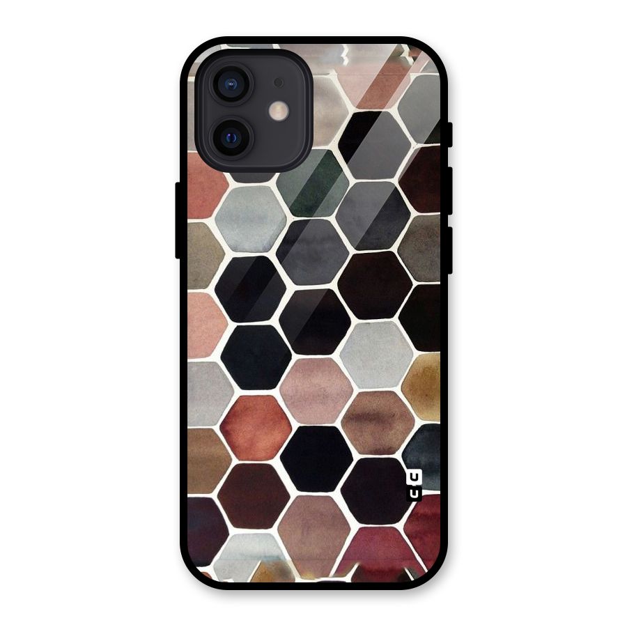 Elite Pastel Hexagons Glass Back Case for iPhone 12