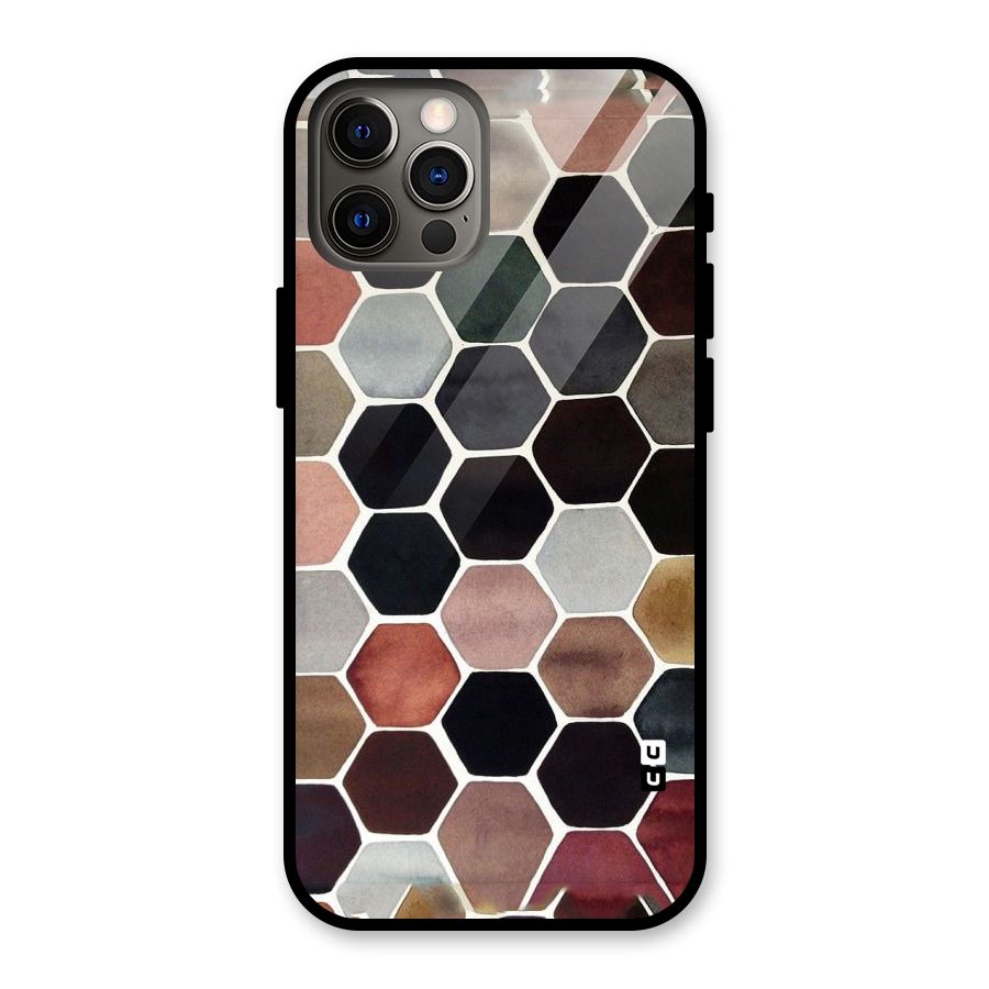 Elite Pastel Hexagons Glass Back Case for iPhone 12 Pro