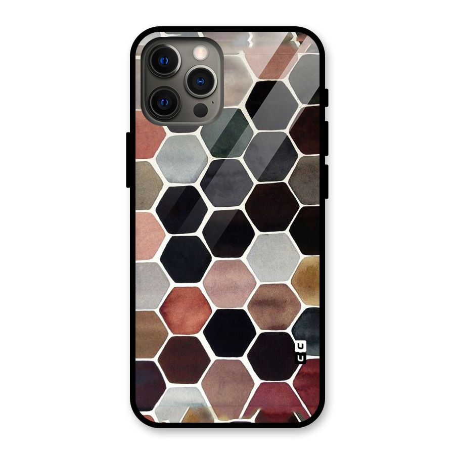 Elite Pastel Hexagons Glass Back Case for iPhone 12 Pro Max