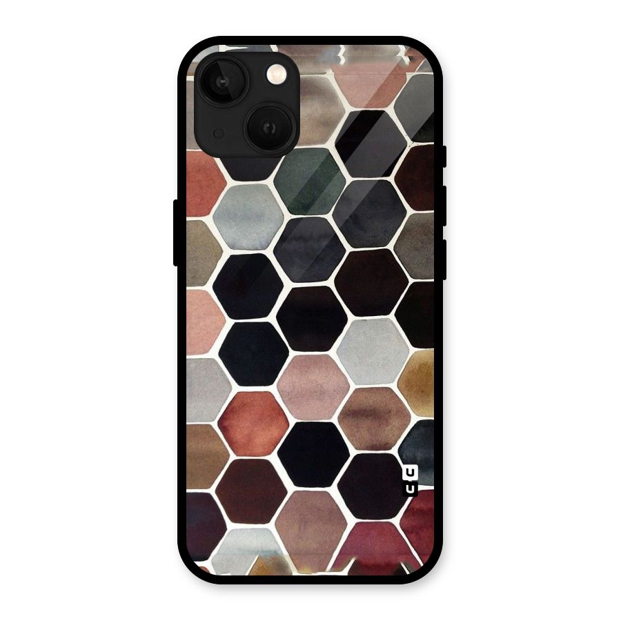 Elite Pastel Hexagons Glass Back Case for iPhone 13