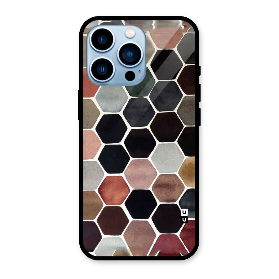 Elite Pastel Hexagons Glass Back Case for iPhone 13 Pro