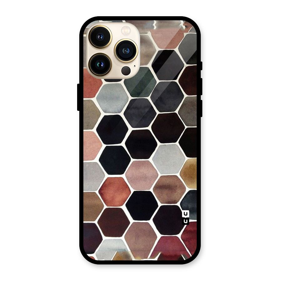Elite Pastel Hexagons Glass Back Case for iPhone 13 Pro Max