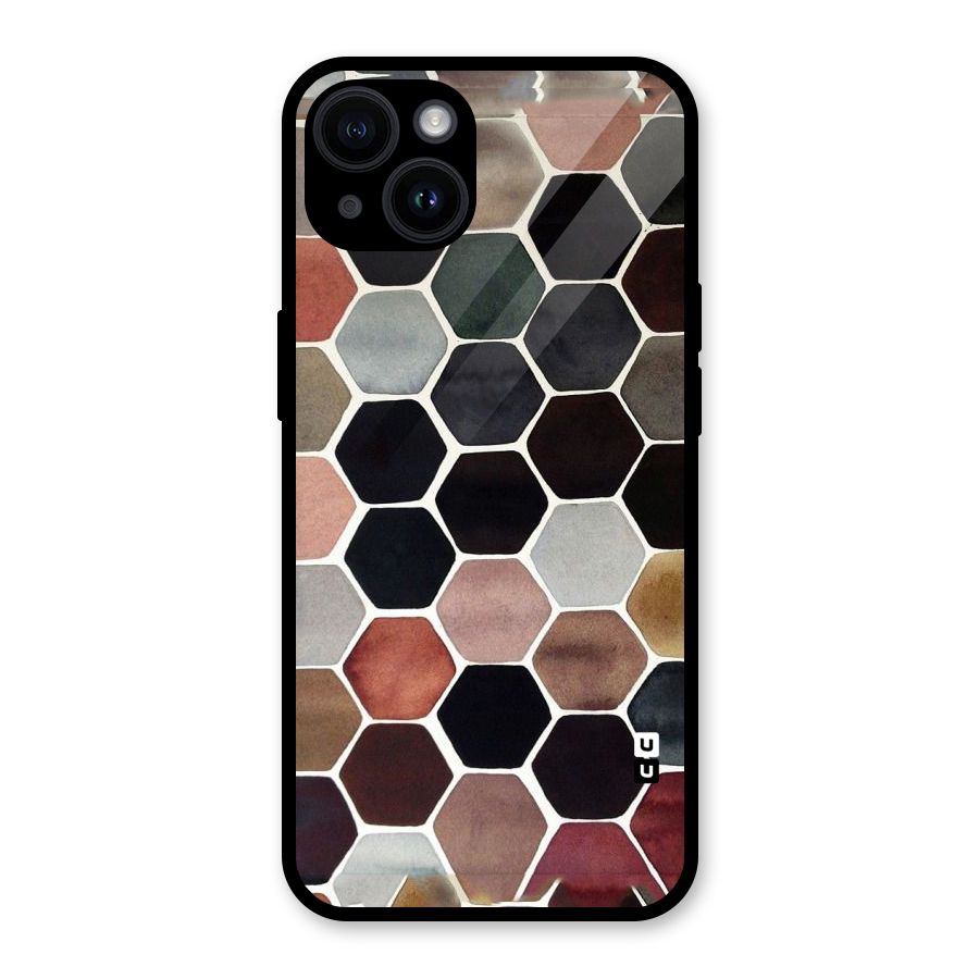 Elite Pastel Hexagons Glass Back Case for iPhone 14