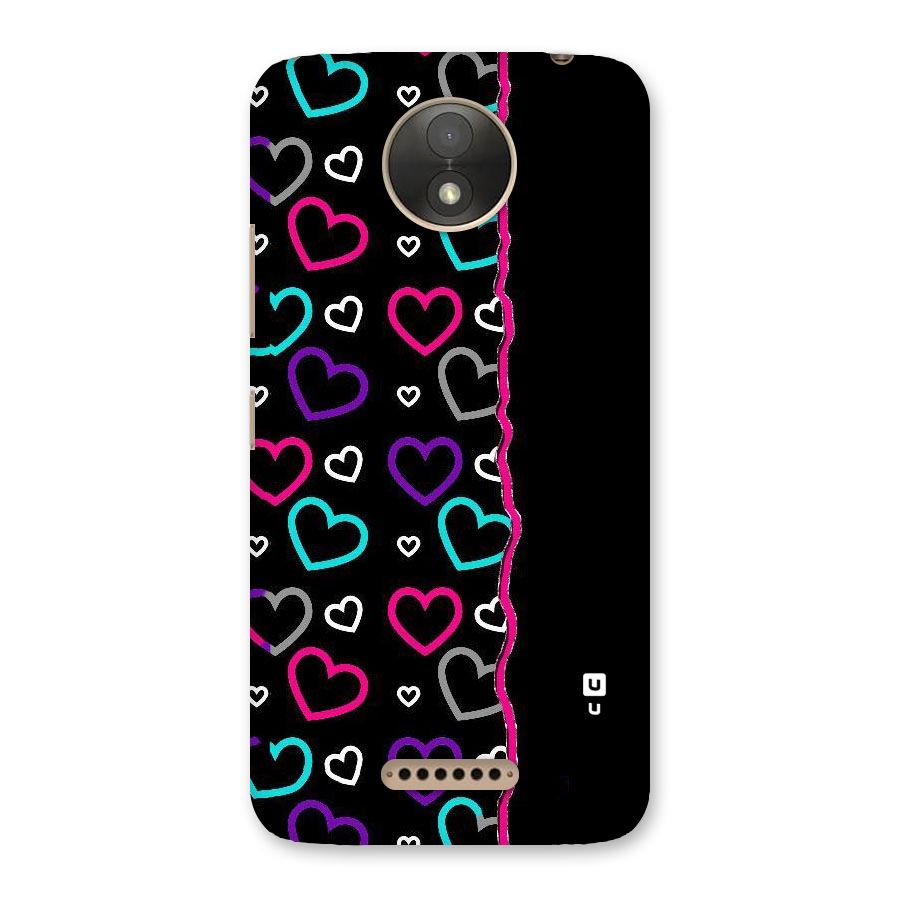 Empty Hearts Back Case for Moto C Plus
