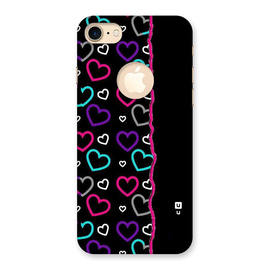 Empty Hearts Back Case for iPhone 7 Logo Cut