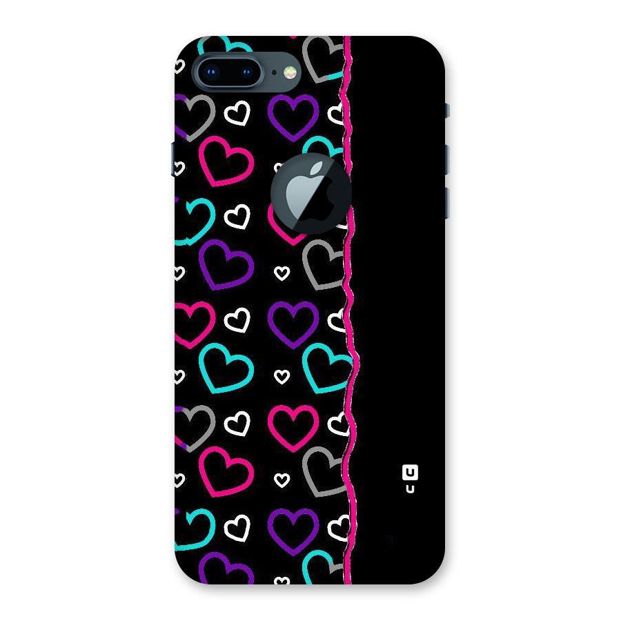 Empty Hearts Back Case for iPhone 7 Plus Logo Cut