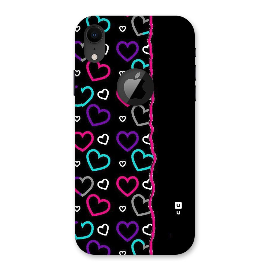 Empty Hearts Back Case for iPhone XR Logo Cut