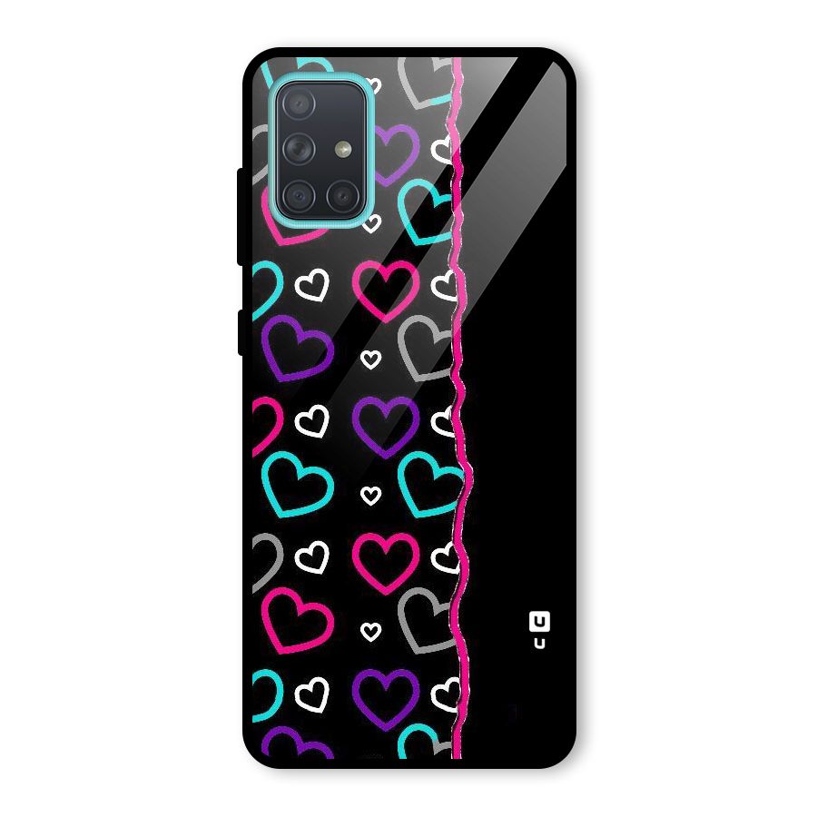 Empty Hearts Glass Back Case for Galaxy A71