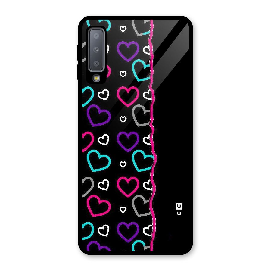 Empty Hearts Glass Back Case for Galaxy A7 (2018)