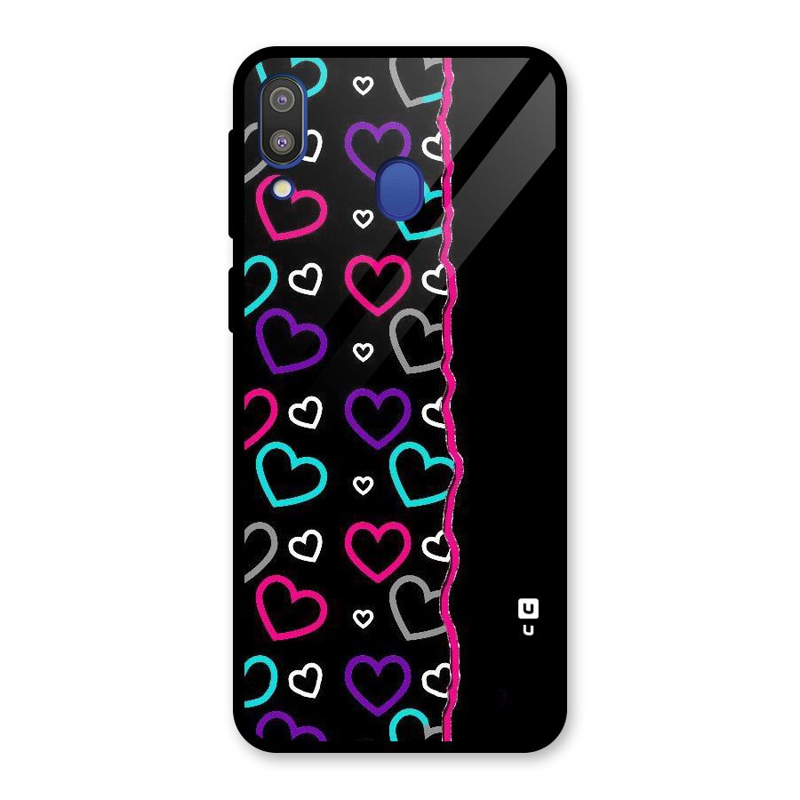 Empty Hearts Glass Back Case for Galaxy M20