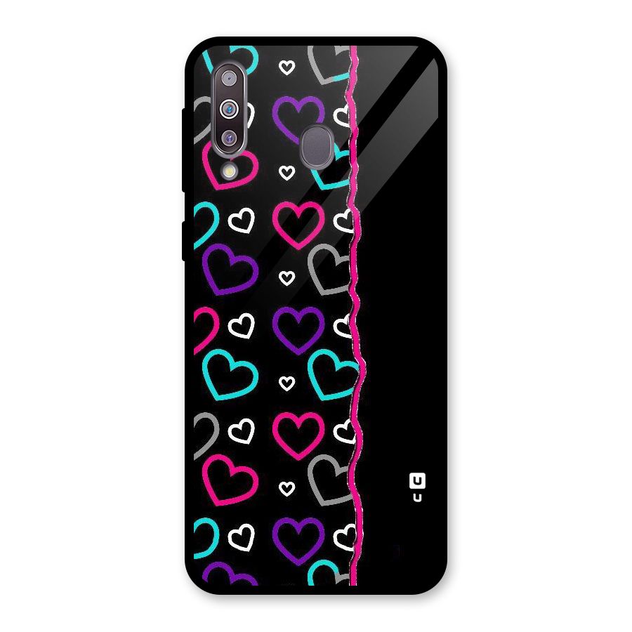 Empty Hearts Glass Back Case for Galaxy M30