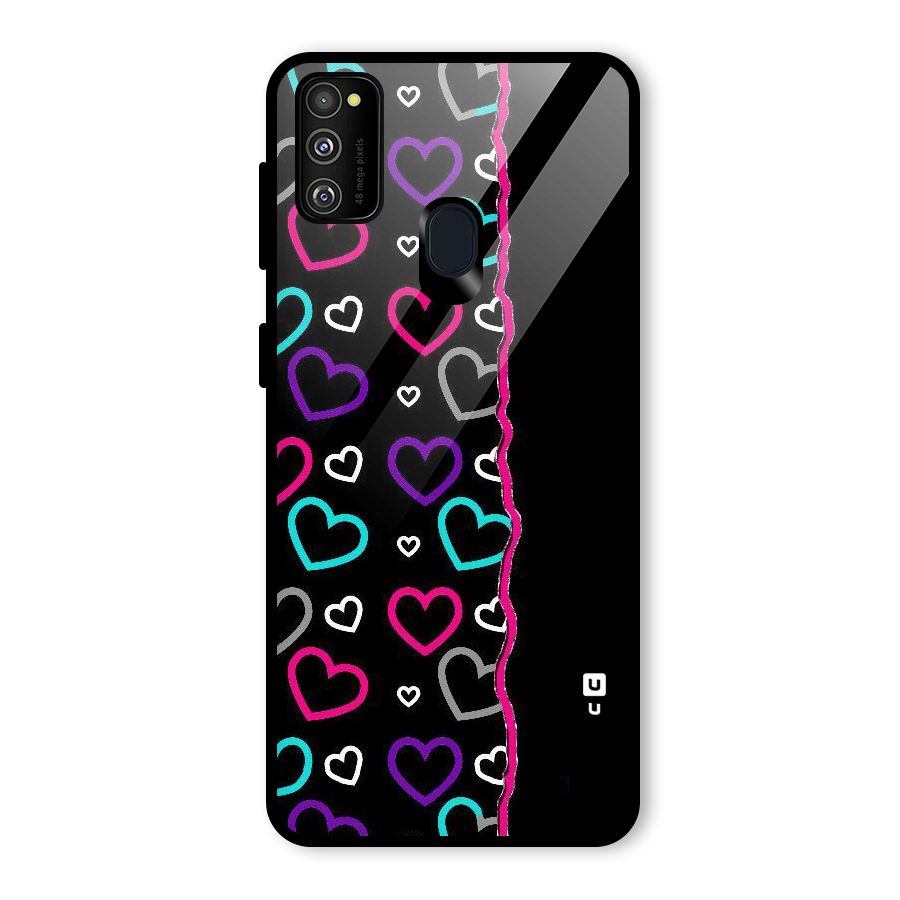 Empty Hearts Glass Back Case for Galaxy M30s
