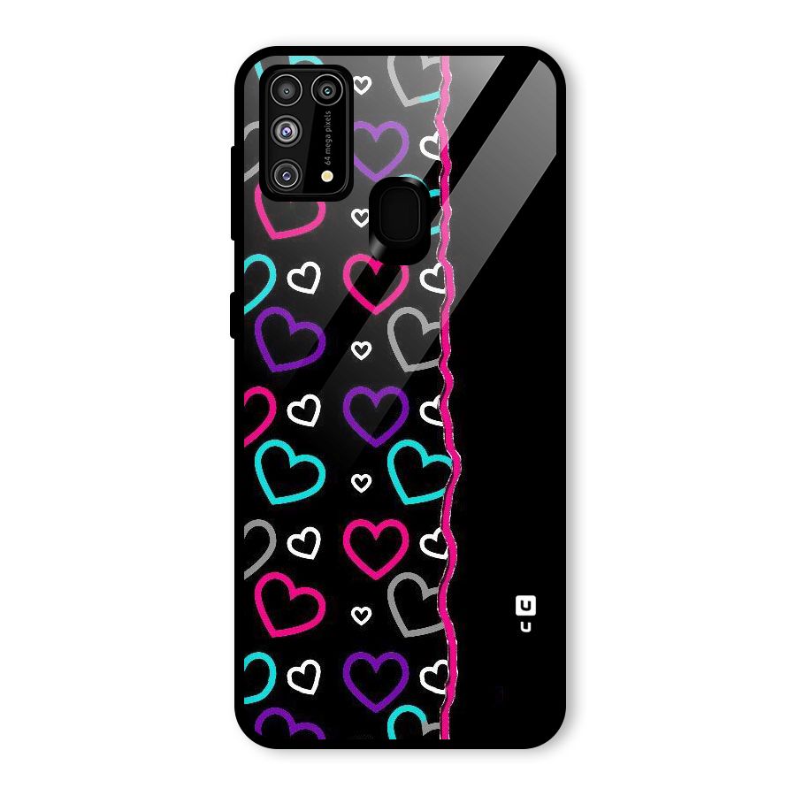 Empty Hearts Glass Back Case for Galaxy M31