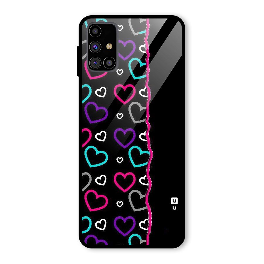 Empty Hearts Glass Back Case for Galaxy M31s