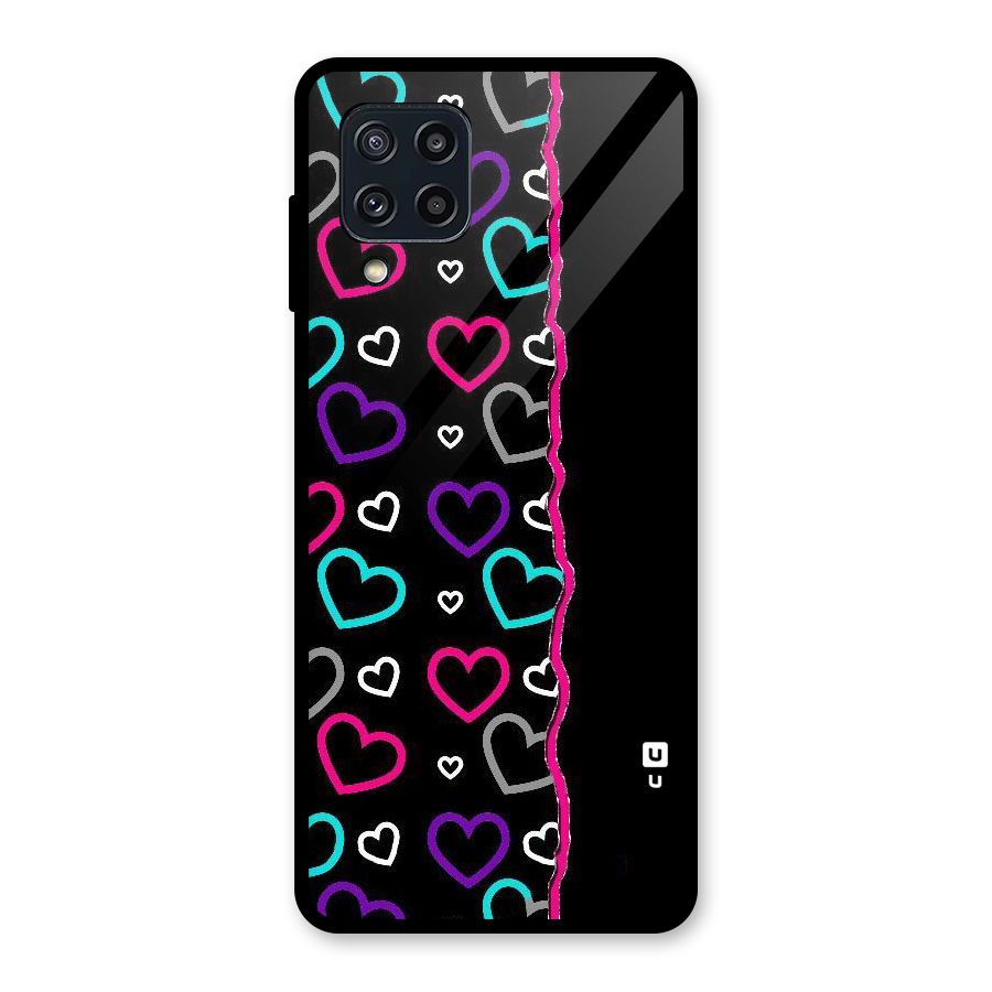 Empty Hearts Glass Back Case for Galaxy M32