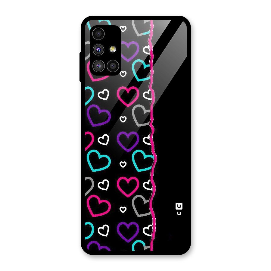 Empty Hearts Glass Back Case for Galaxy M51